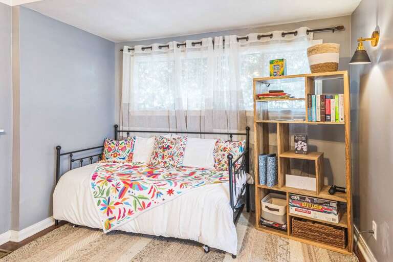 Find extra sleeping arrangements with a vibrant daybed with a trundle. Enjoy board games and Latin card games for a fun, lively evening with friends and family.  Find extra sleeping arrangements with a vibrant daybed with a trundle. Enjoy board games and Latin card games for a fun, lively evening with friends and family.